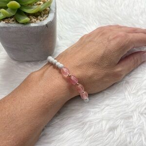 Riverstone Jasper/Cherry Quartz Healing Bracelet
